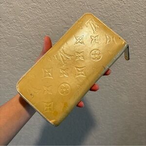 Louis Vuitton Yellow Monogram Vernis Zip Wallet